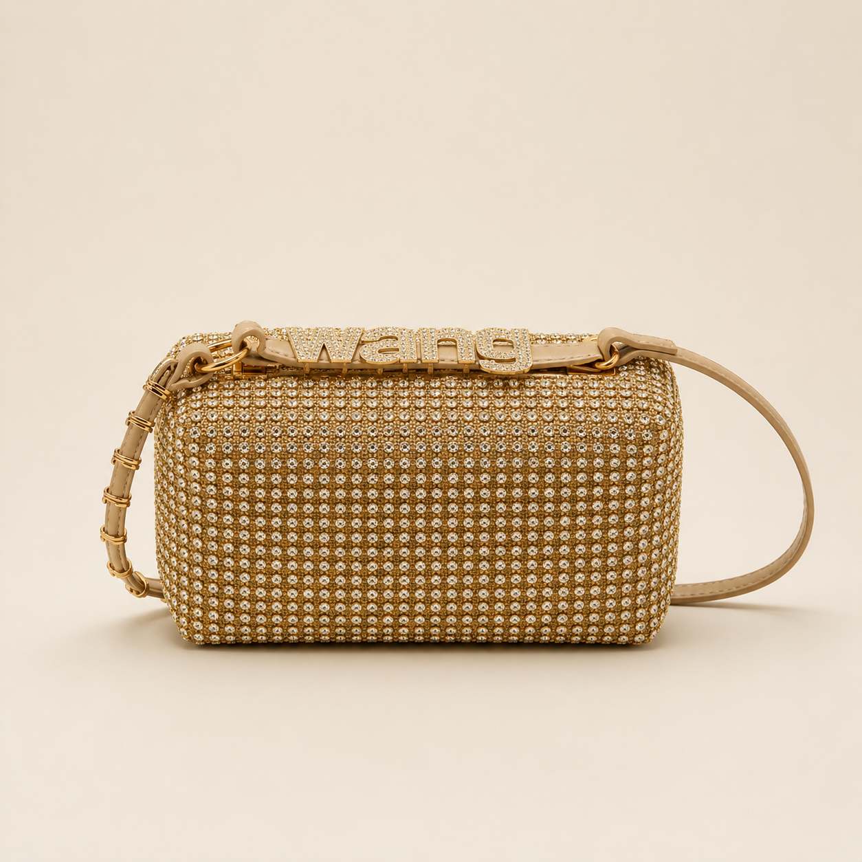 Alexander Wang Crystal Rhinestone Box Bag — Gold