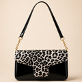 Black & White Leopard Print Shoulder Bag