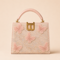 Pink BUTTERFLY Floral Lace Structured Handbag