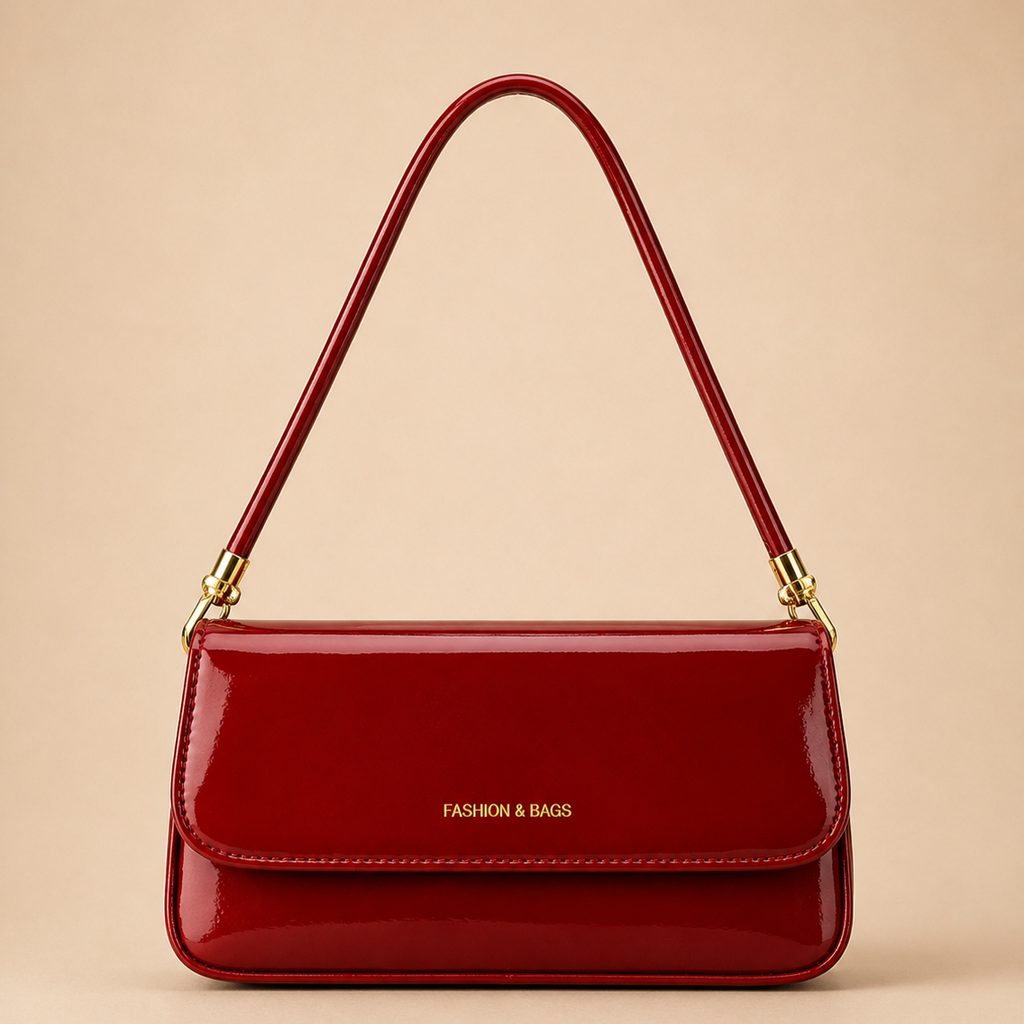 Red Glossy Shoulder Bag