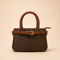 Brown Monogram Structured Handbag