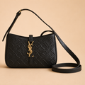 Elegant Black Quilted Shoulder Bag with Crossbody Strap