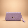 Lavender Patterned Wristlet Clutch/Wallet
