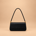 Black Woven Leather Premium Shoulder Bag