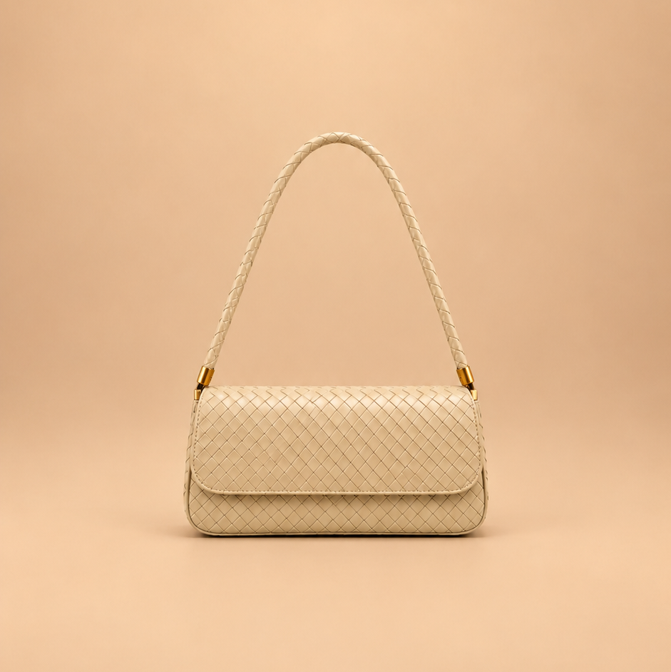 Subtle Gold Woven Premium Quality Shoulder Bag
