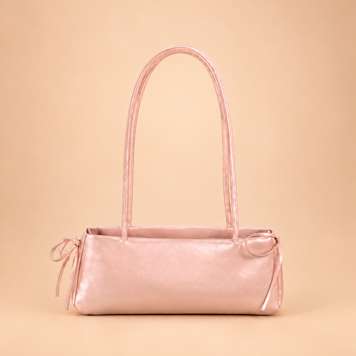 Blush Pink Minimalist Bow Shoulder Bag