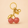 Glitter Cherry Bag Charm with Gold-Tone Detail 🍒✨