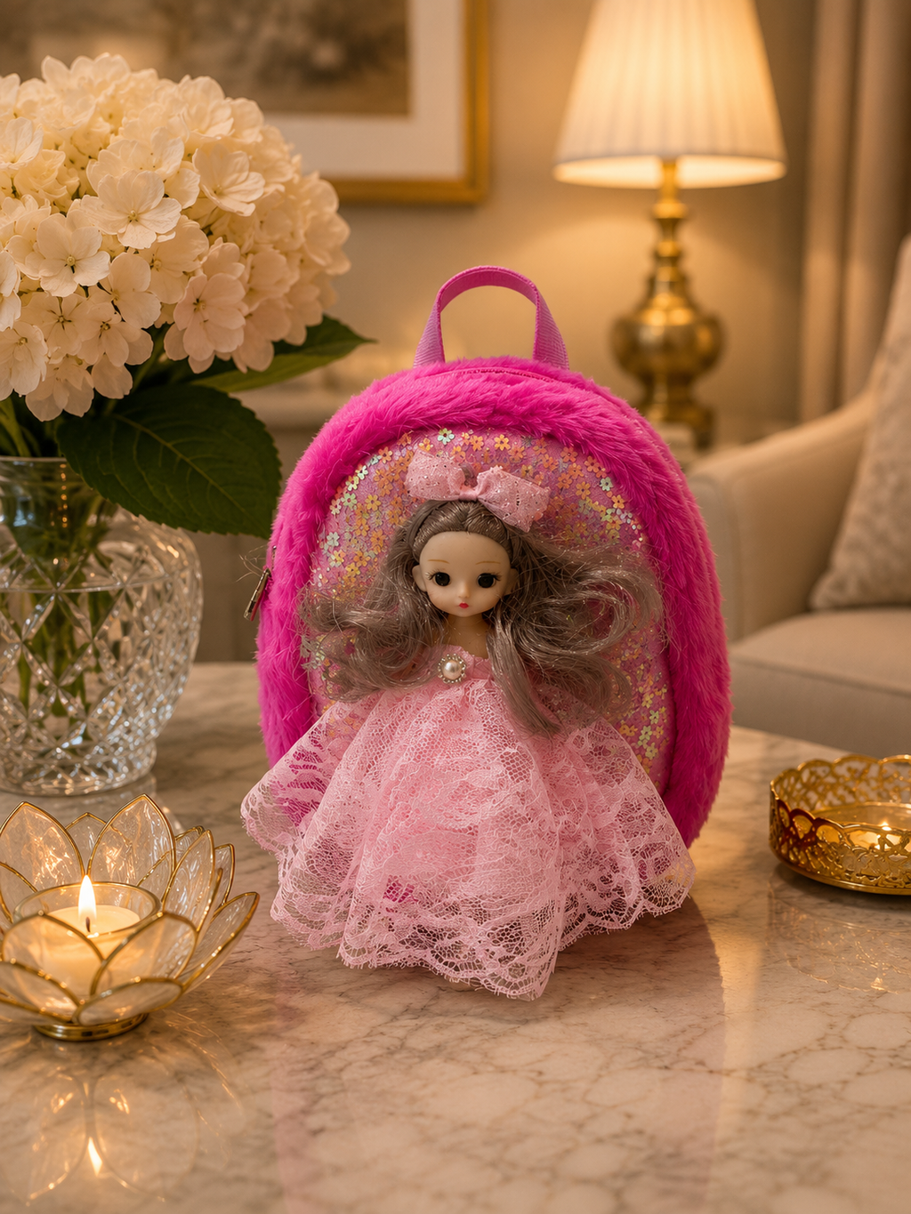 Hot Pink Doll Charm Mini Backpack 🎀✨