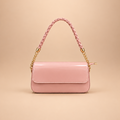 Pink Patent Shoulder Bag with Braided Chain Strap 💗✨