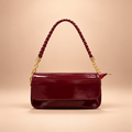Burgundy Patent Shoulder Bag with Braided Chain Strap ❤️✨