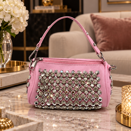 Pink Crystal Embellished Shoulder Bag ✨💗