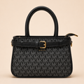 Black Monogram Structured Handbag