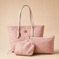 Blush Pink 3-Piece Tote Bag Set