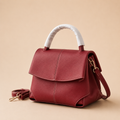 Pink Structured Top Handle Shoulder Bag