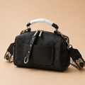 Black Signature Canvas Duffle Bag with Adjustable Strap