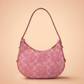 Pink Canvas Monogram Crescent Shoulder Bag