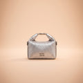 Metallic Woven Leather Trendy Top-Handle Bag