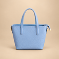 Pastel Blue Textured mini Tote Bag WITH CHERRY CHARM