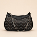 Black Patterned Chain Shoulder Bag with Premium Box Packing