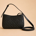 Black Quilted Shoulder Bag with Adjustable Strap