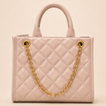 Pastel Pink Quilted Chain Handle Shoulder Bag