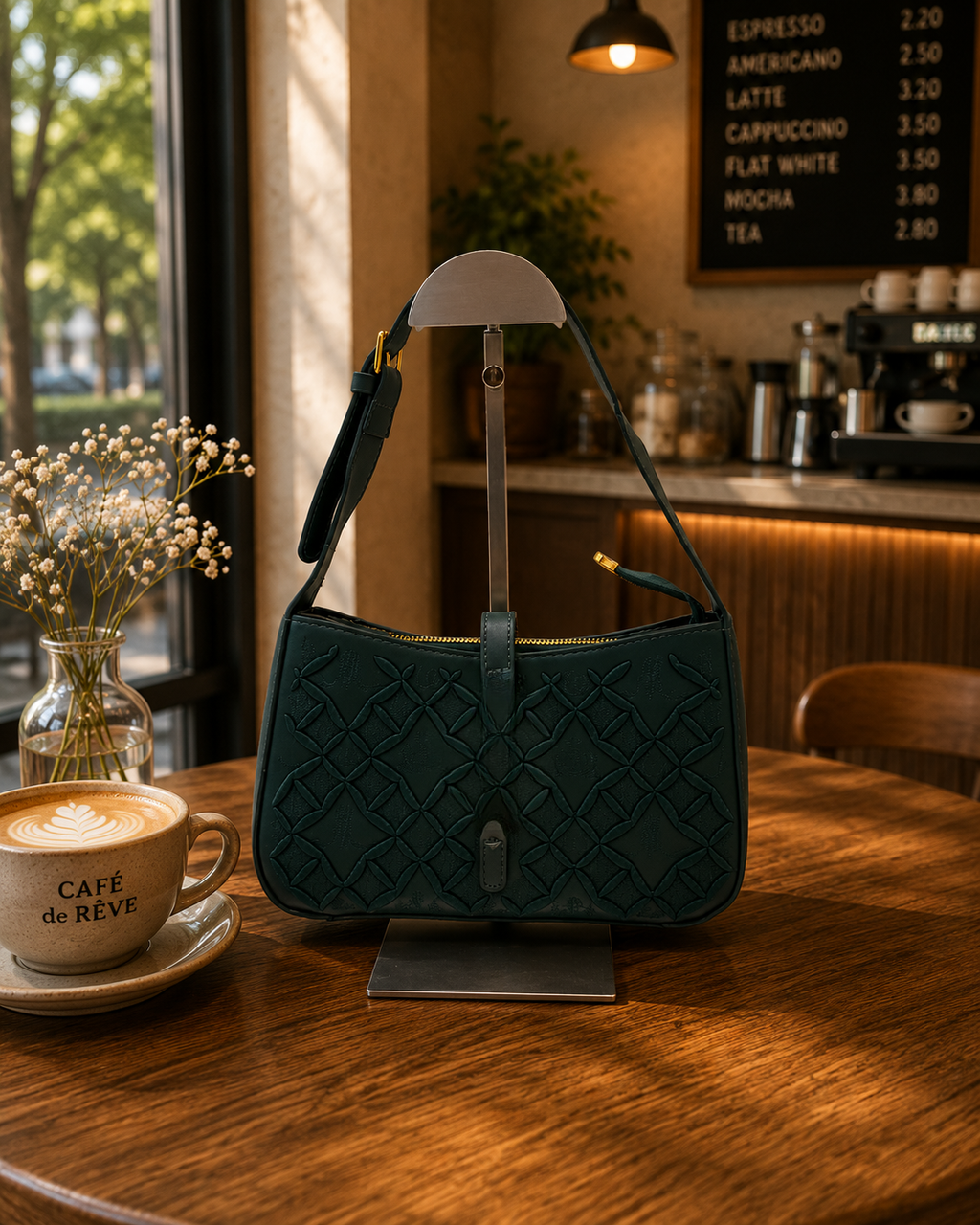 Embossed Pattern Shoulder Bag