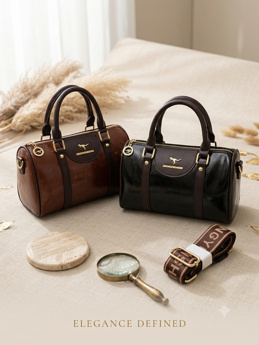 Longchamp Roseau Bowling Bag — Dark Brown